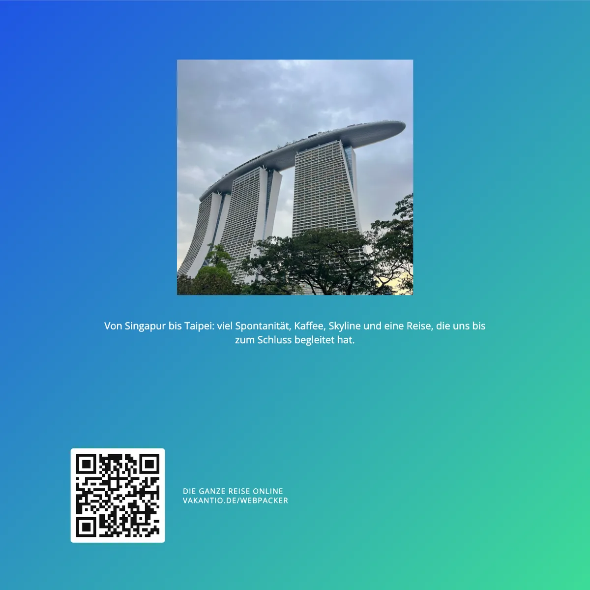 Parte posterior del álbum de fotos con código QR para el blog de viajes.