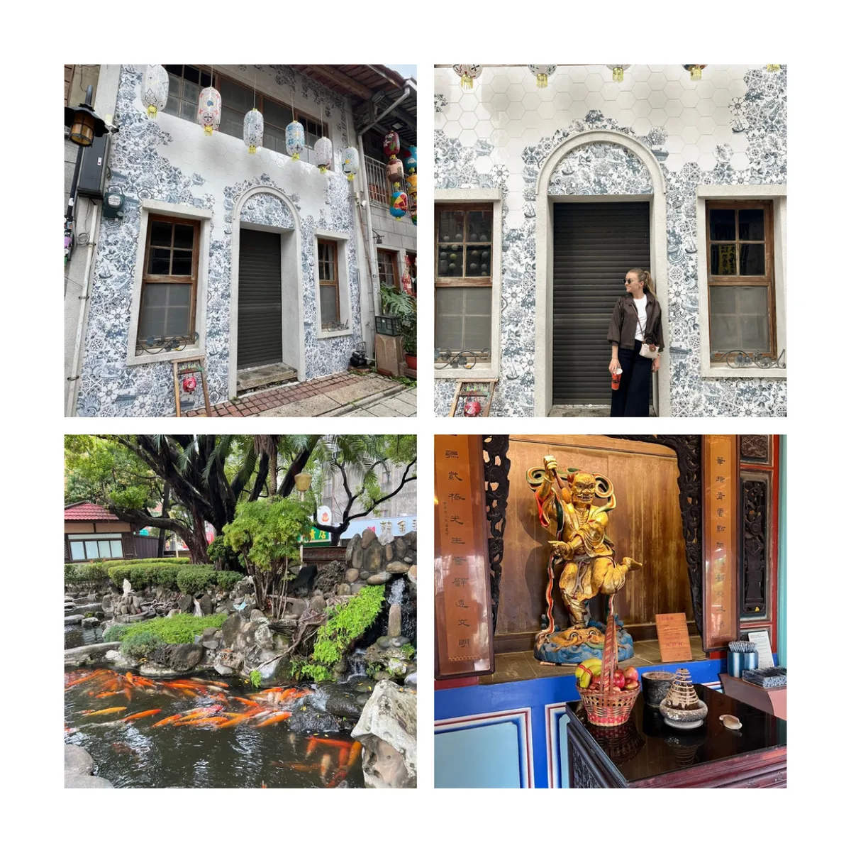 Página del fotolibro con cuatro fotos de Tainan.