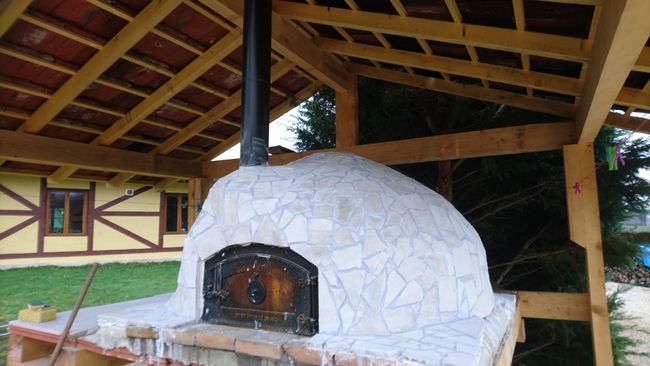 the fully covered pizza oven