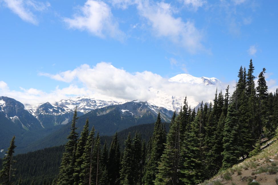 Blick auf den Mount Rainier (rechts)