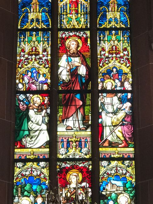 Jakobusfenster Eglise Saint-Jacques Hunawihr