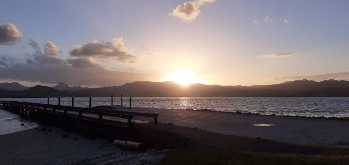 einer der schönsten Sonnenuntergänge auf der Coromandel Halbinsel