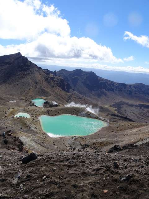 Emerald Lakes on the volcano