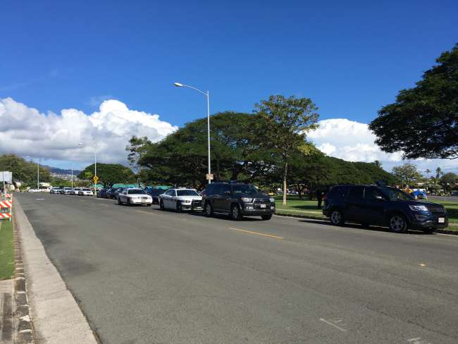 Polizeiparade für Honolulu Marathon