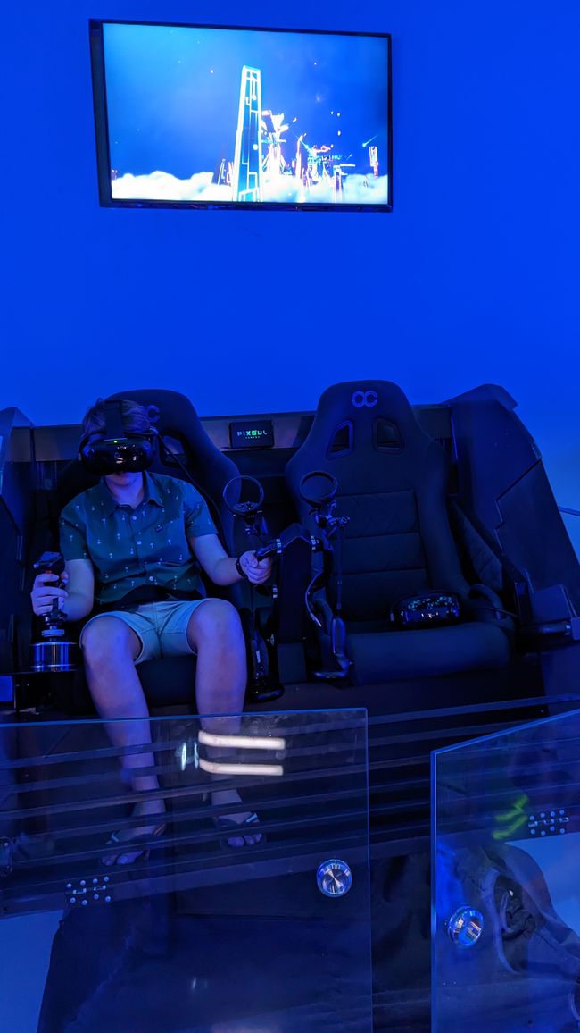 in the Virtual Reality helicopter