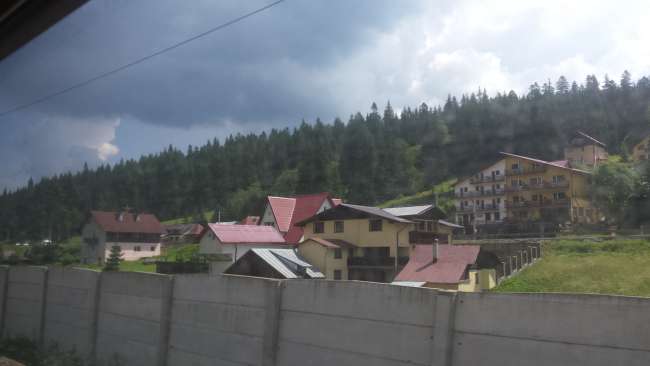 Train journey through Transylvanian villages