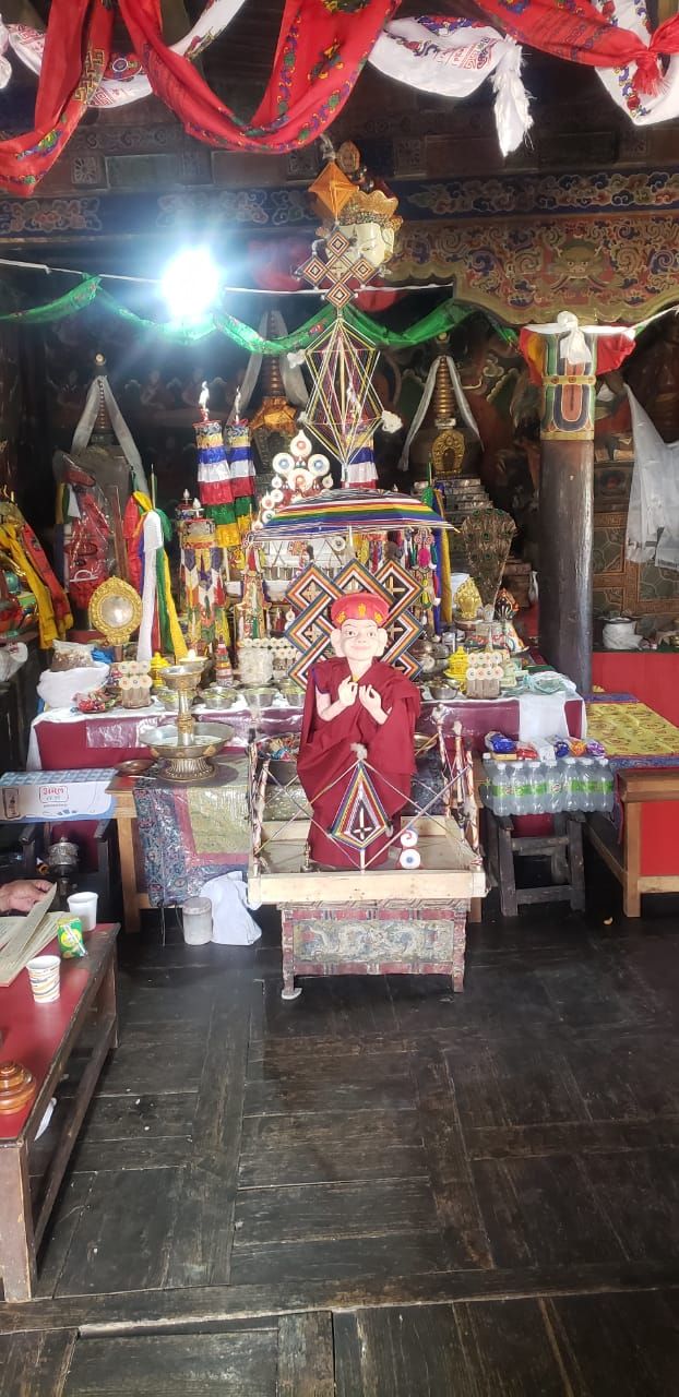 And so it finally stands in the gompa.