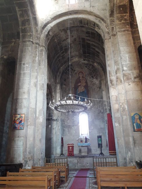 chandelier and altar