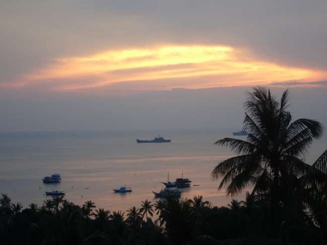 Sunset from our balcony on Ko Tao