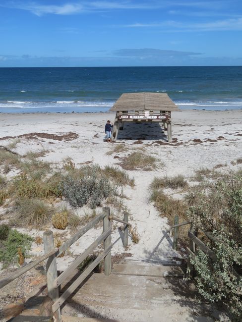 Jetty Shelter am Strand von Port Gibbon