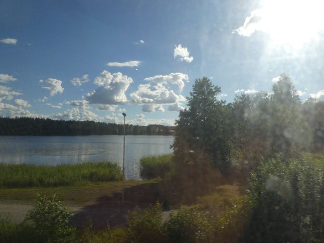Aussicht aus dem Zug in Schweden