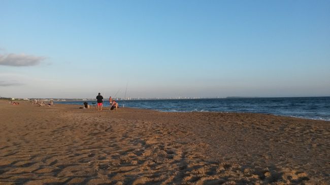 Am Strand, in der Ferne schon Punta del Este 
