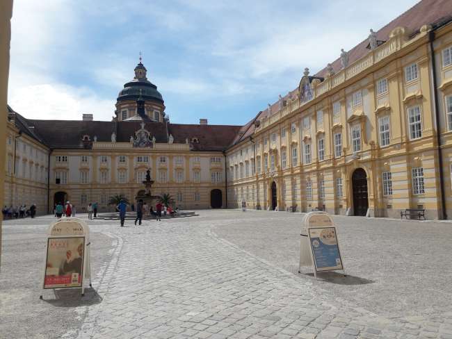 prelate's courtyard with the dome of the abbey church in the background