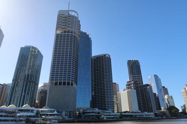 The skyline along the Brisbane River.