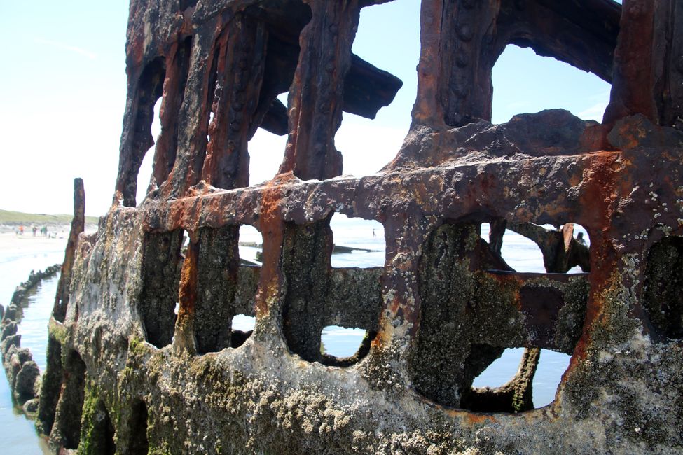 Wreck and haystack on Oregon's north coast