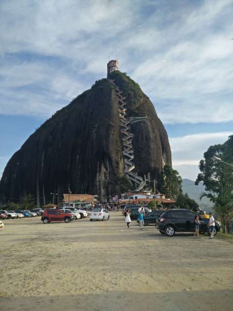 Guatape a large rock in the lake