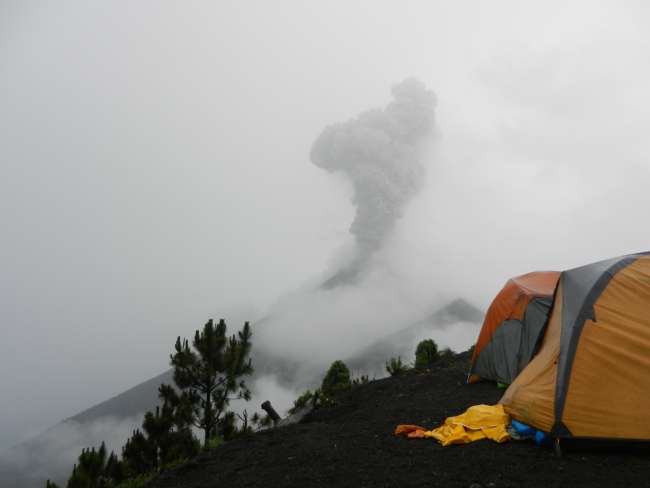 View of Fuego volcano from Acatenango
