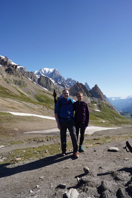 Wir mit dem Mont Blanc im Hintergrund