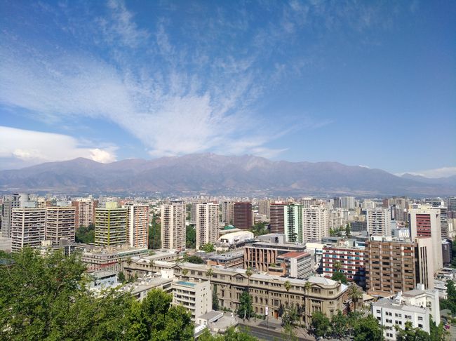 Santiago, with the Andes in the background