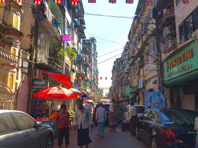 The lively streets of Yangon and the unique architecture