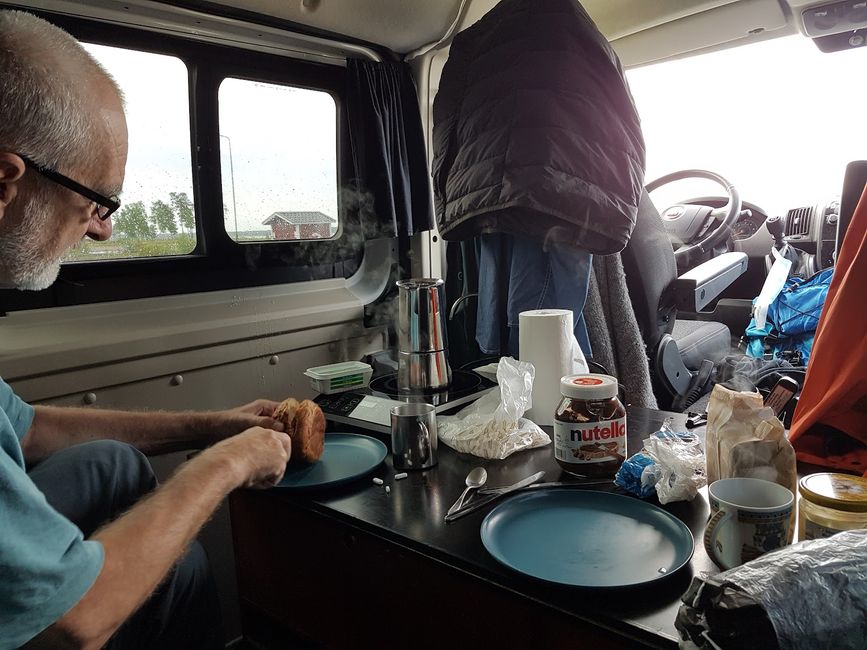 Breakfast - our camper van is fully equipped