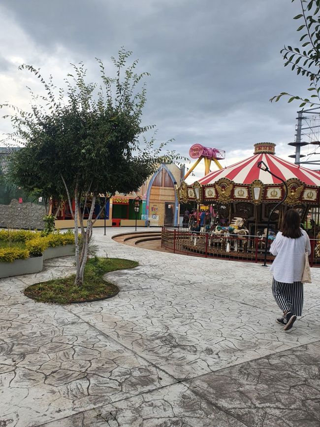 The small amusement park in the shopping mall