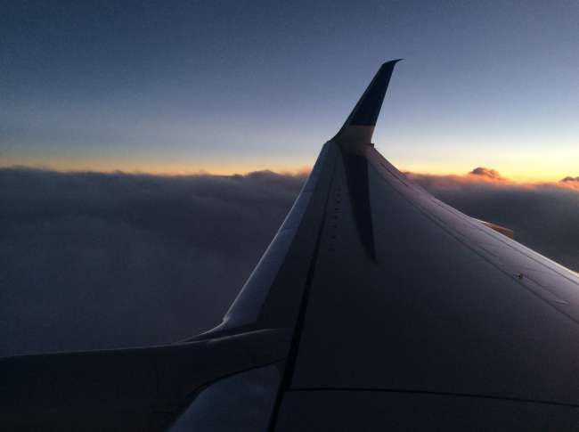 Evening atmosphere during the flight