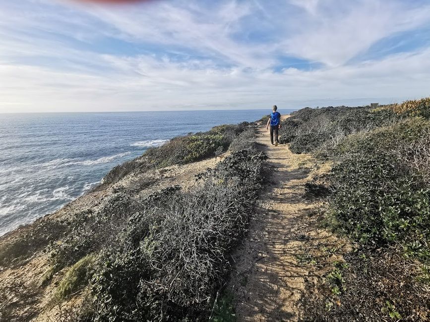 Coastal hiking trail on the cliff