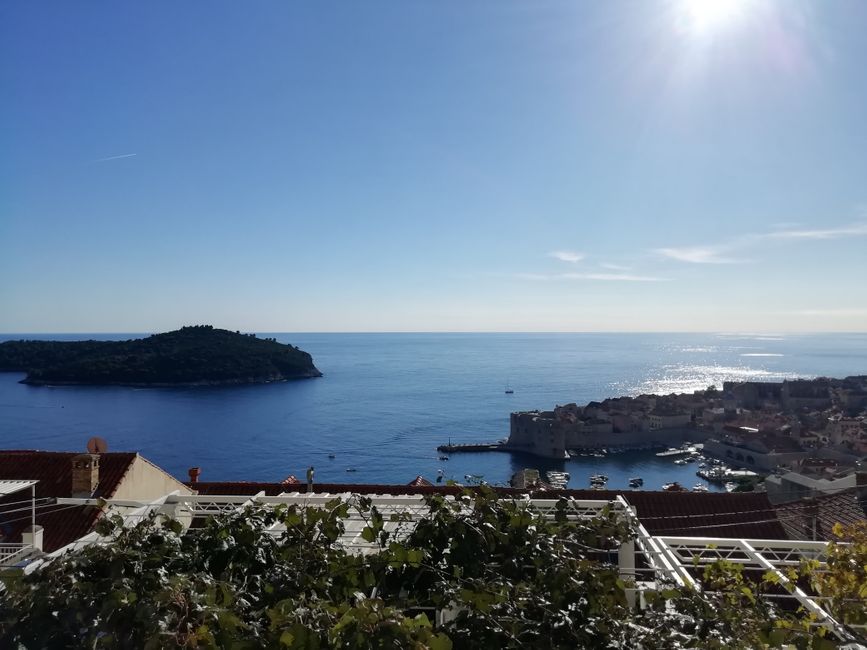 Die geniale Aussicht von unserer Unterkunft in Dubrovnik