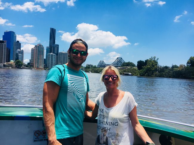 two tourists in Brisbane