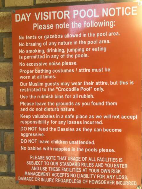 And here are a few more prohibitions for the hot springs! See 'Muslim guests'!