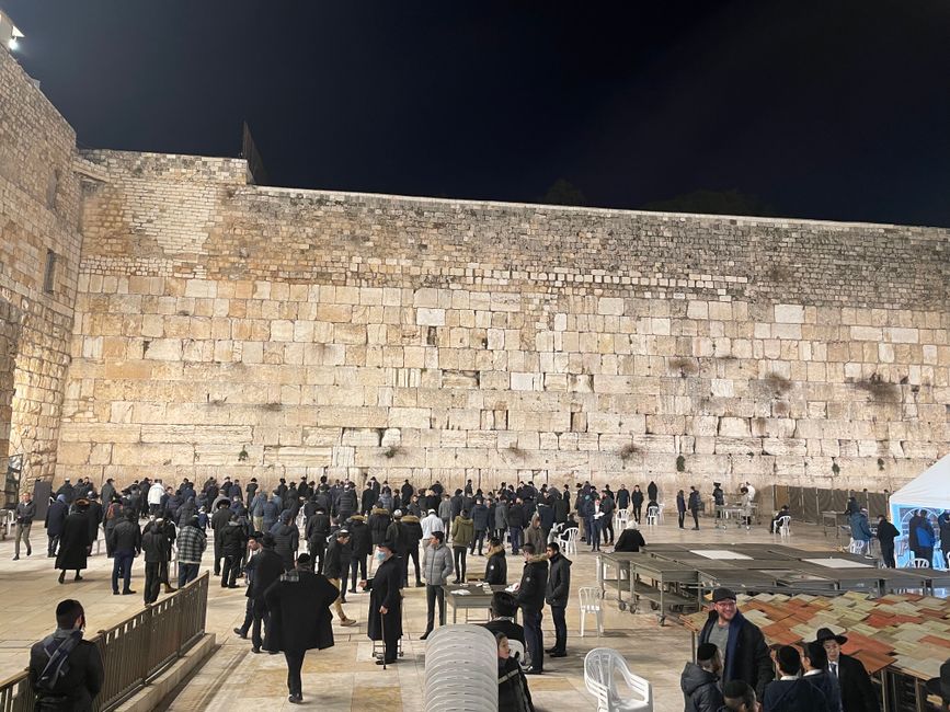 The Western Wall, which attracts significantly more worshippers on the Sabbath than the rest of the week.