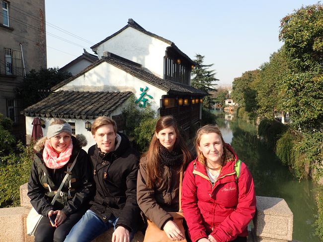 Vier coole Menschen in Suzhou.