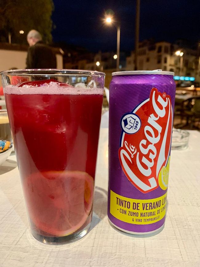 Icke's new favorite drink: Tinto de Verano, red wine mixed with yellow lemonade.