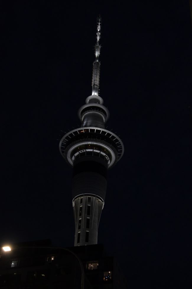 Sky Tower at night