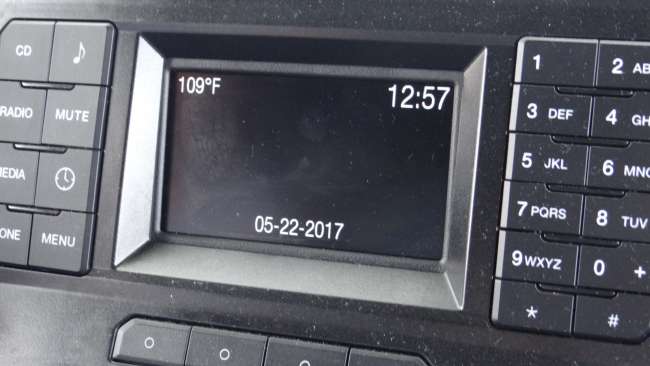 109 Fahrenheit = 42.78 Grad!