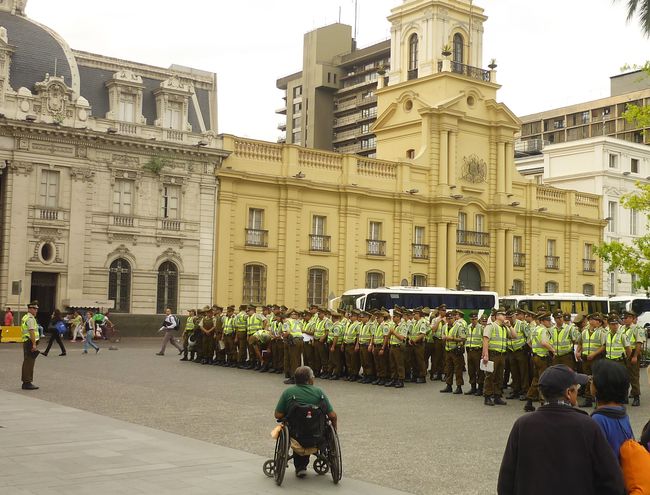 Carabineros showing a strong presence in formation