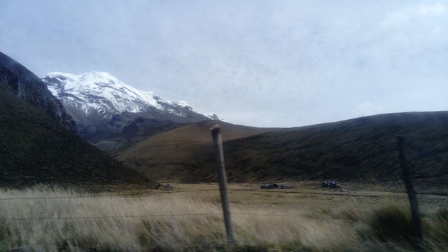 Wirklich freien Blick auf den Chimborazo hatte ich nur bei der Anfahrt mit dem Bus.