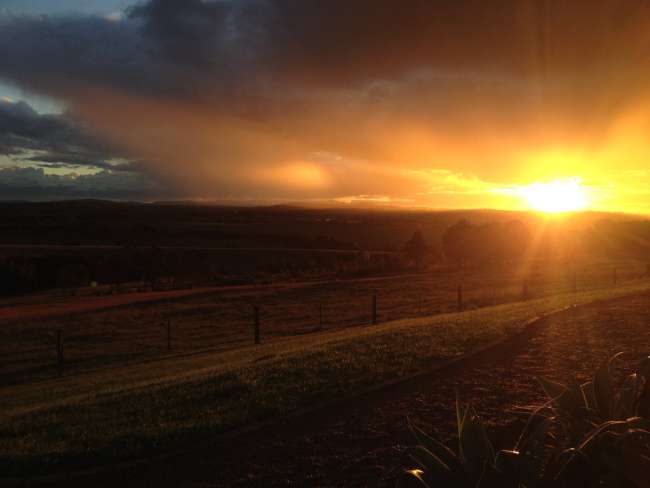 Sonnenuntergang auf der Farm