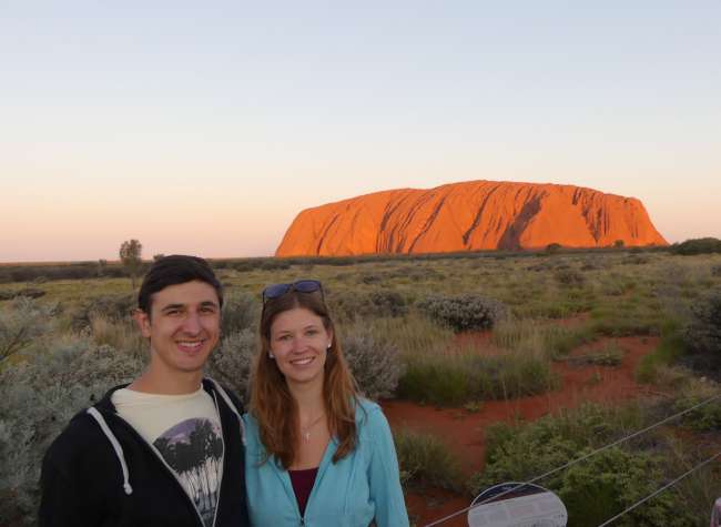 In front of THE rock in Australia: Uluru