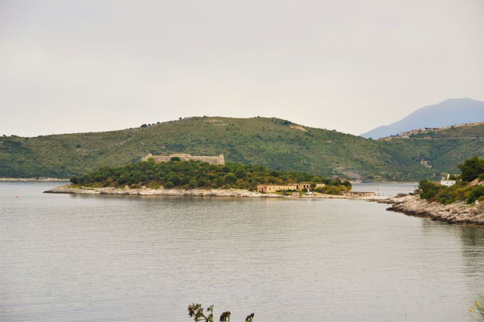 View of the peninsula and Porto Palermo Castle 