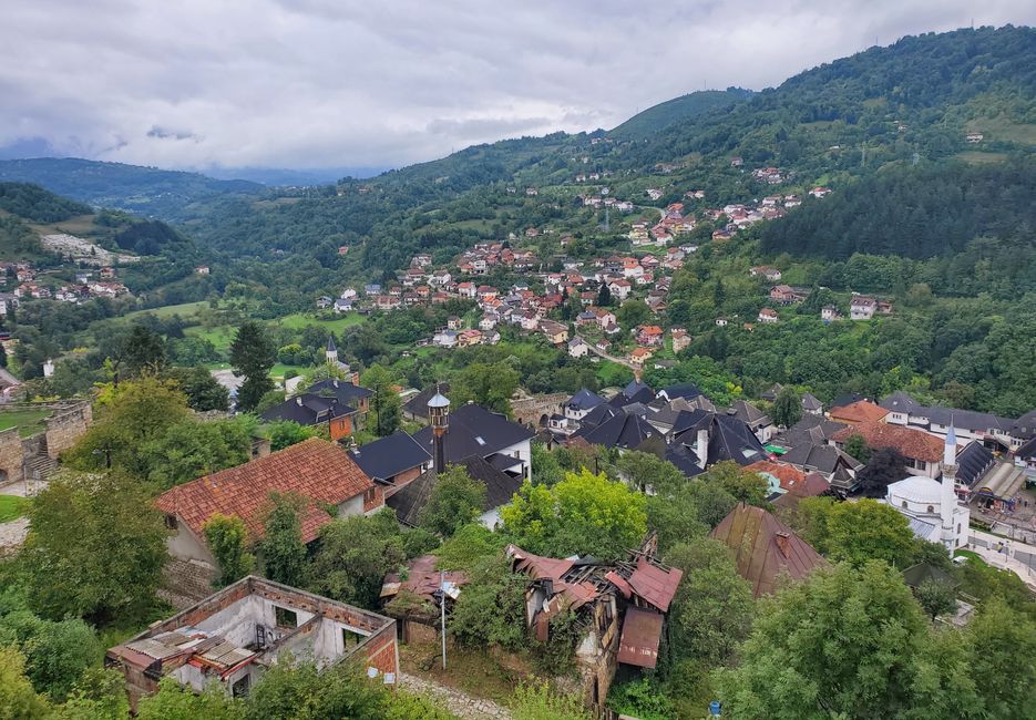 View from the castle to the north over Jajce