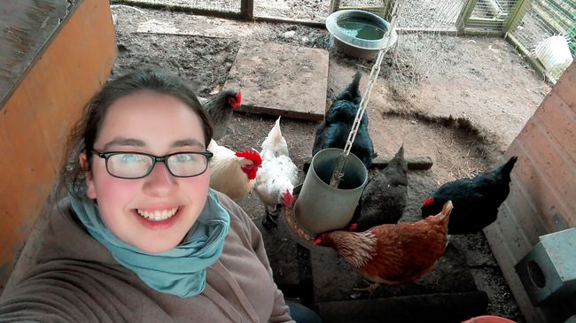Selfie in the chicken coop, had to do it.