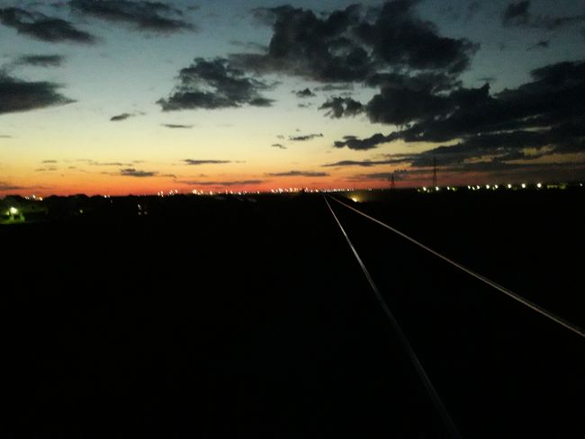 twilight at a railway line