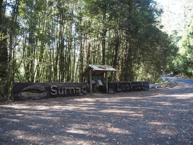 Sumac Lookout - das Schild ist größer als der Aussichtspunkt