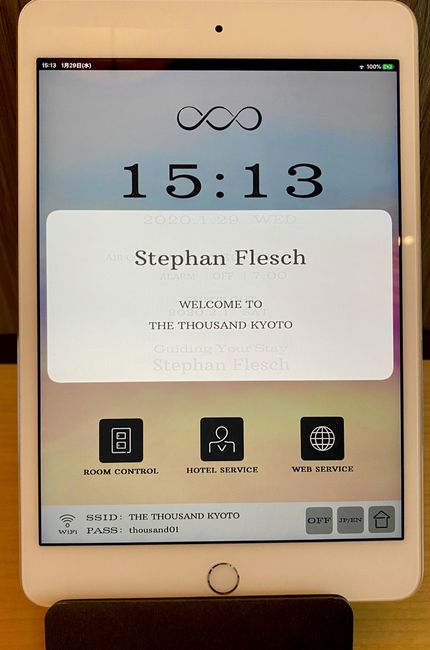 Coole Begrüßung im Hotel auf den iPad
