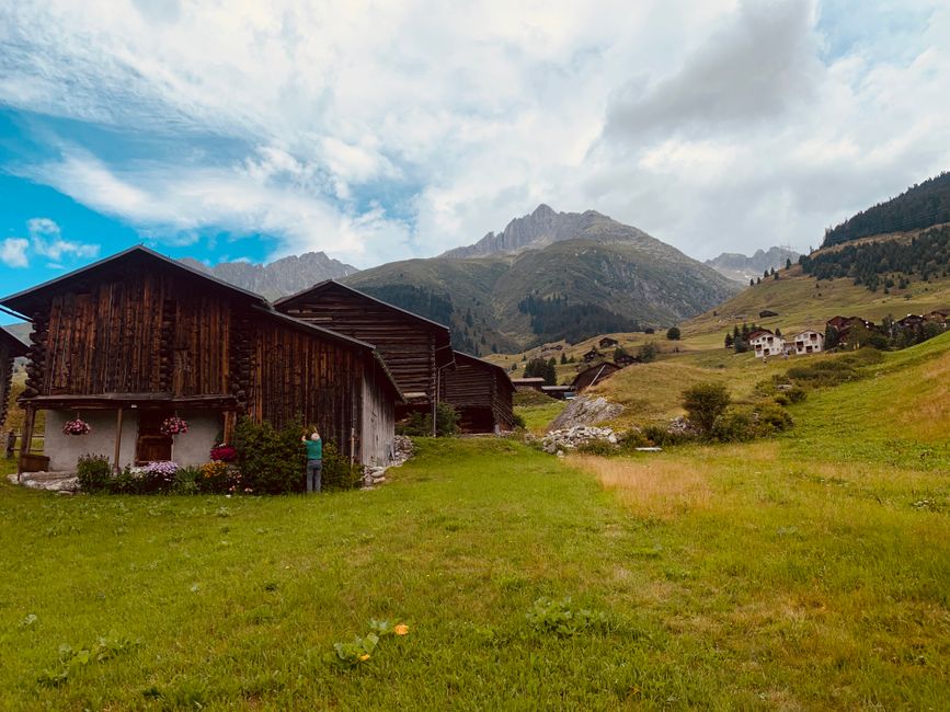 Traditional mountain huts in Surselva