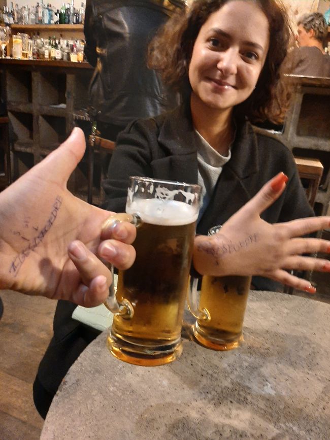Cheers in hand