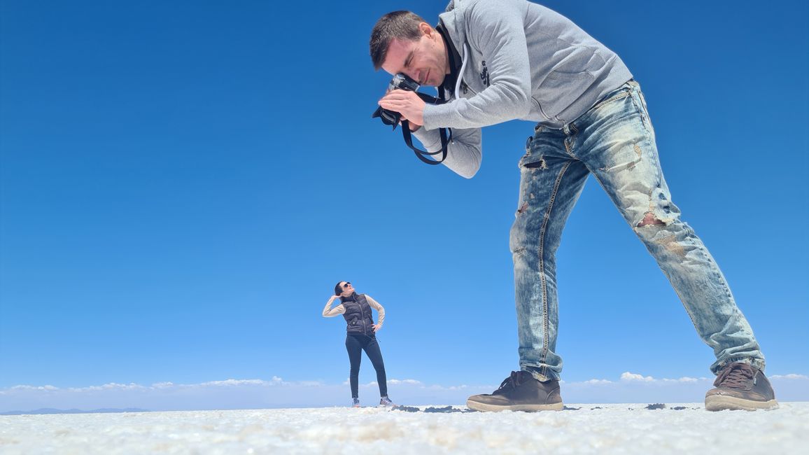 Die Salzwüste eignet sich hervorragend für perspektivische Schnappschüsse…
