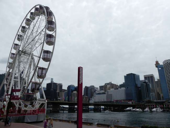 Ferris wheel and skyscrapers